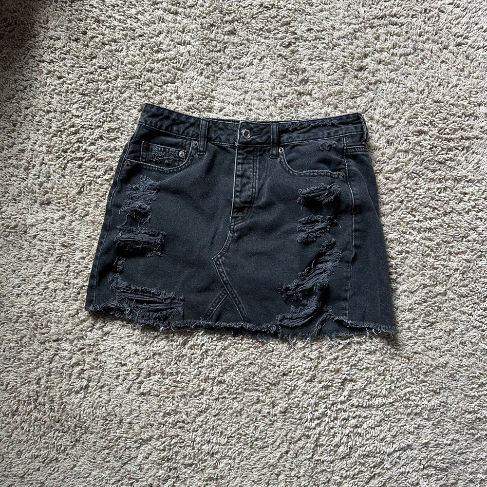 Women’s American Eagle Outfitters Black Jean Mini Skirt 6